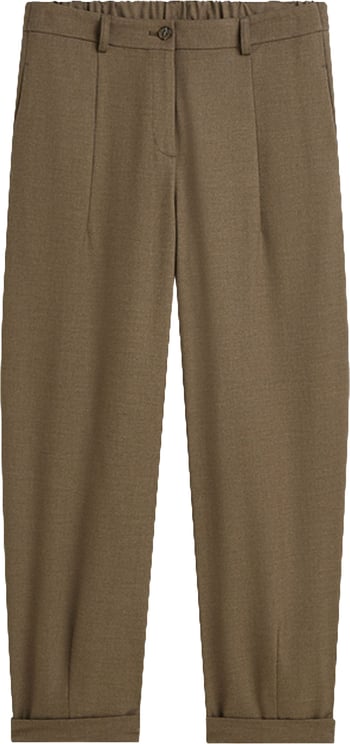 Summum Summum Trousers Barrel Fit Twill Melange Pantalons Taupe 4s3041-12481