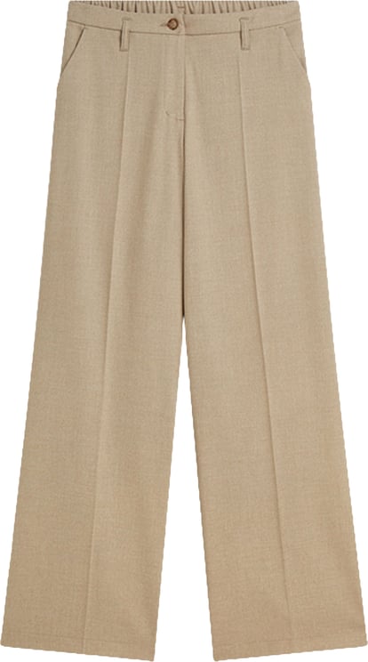 Summum Summum Trousers Wide Leg Twill Melange Pantalons Beige 4s3047-12481