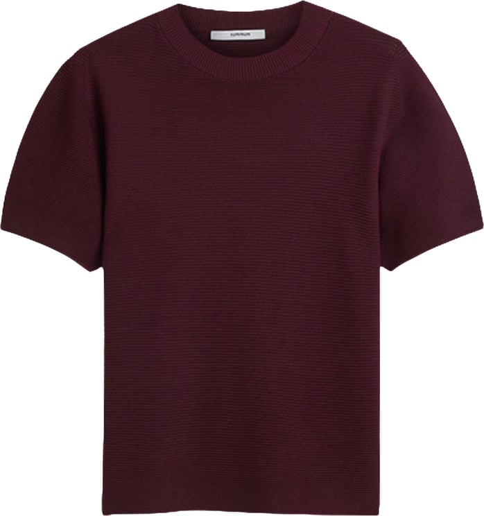 Summum Summum Puff Sleeve Top Tech Viscose Knit Tops Bordeaux 7s8017-70087