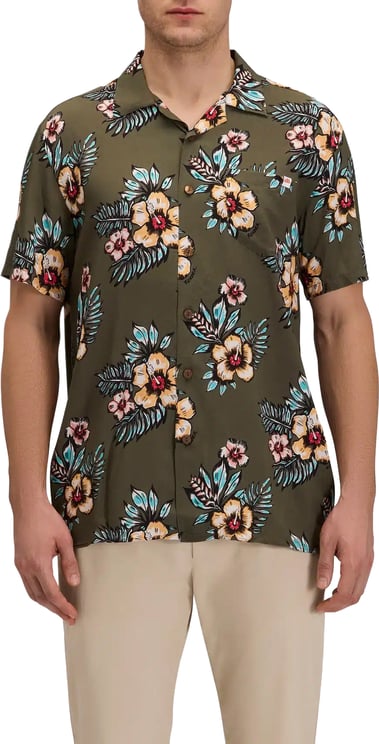 Sundek Printed Shirt Dark Ar Green