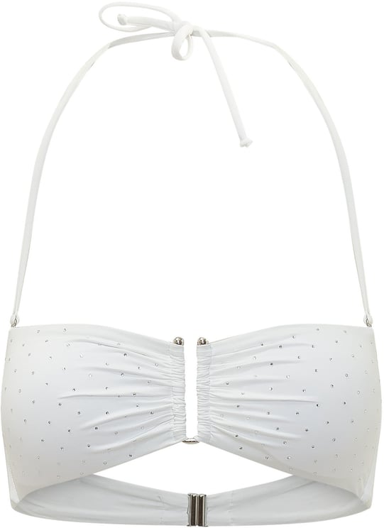 Sundek Top Bikini Bandeau con Allacciatura al Collo e Chiusura Frontale