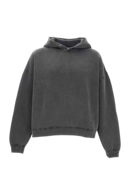 Sunflower Boxy-Fit Hooded Sweatshirt In Washed Grey Organic Cotton