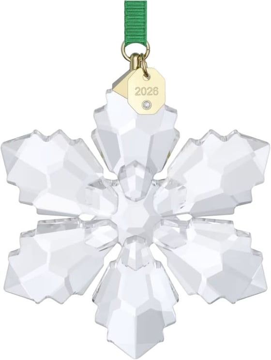 Swarovski Swarovski Ornament 5718051 Zilverkleurig Kerstornament 2026 met Groen Lint