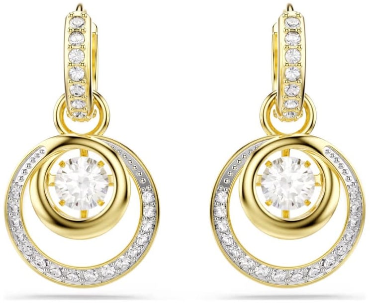 Swarovski Swarovki Oorbellen 5738249 Hyperbola met Geelgouden Platingen Swarvski Kristallen