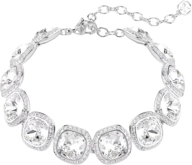 Swarovski Swarovski Armband 5751558 Una Zilverkleurig met Cushion Vorm Kristallen 24mm 15.5-20cm