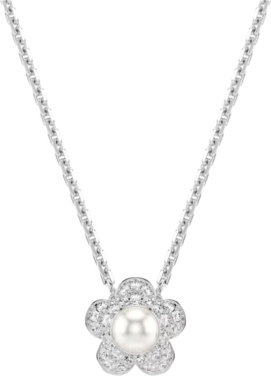 Swarovski Swarovski Collier 5755817 Ariana Grande Zilverkleurig Bloem met Parel 11mm 38-45cm