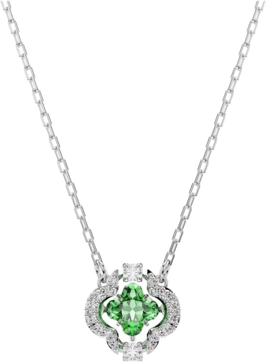 Swarovski Swarovski Collier 5757785 Una Zilverkleurig met Groene Kristal 38-45cm
