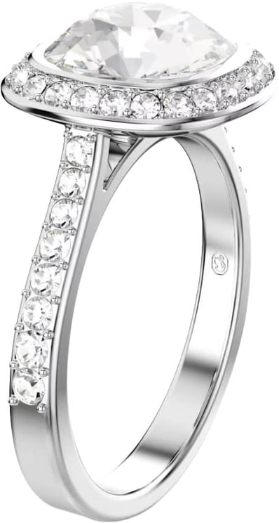 Swarovski Swarovski Ring 5758471/55 Una Zilverkleurig met Cushion Vorm Kristal Maat 55