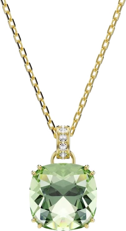 Swarovski Swarovski Collier 5764821 Millenia Goudkleurig met Groene Cushion met Kristallen 38-45cm