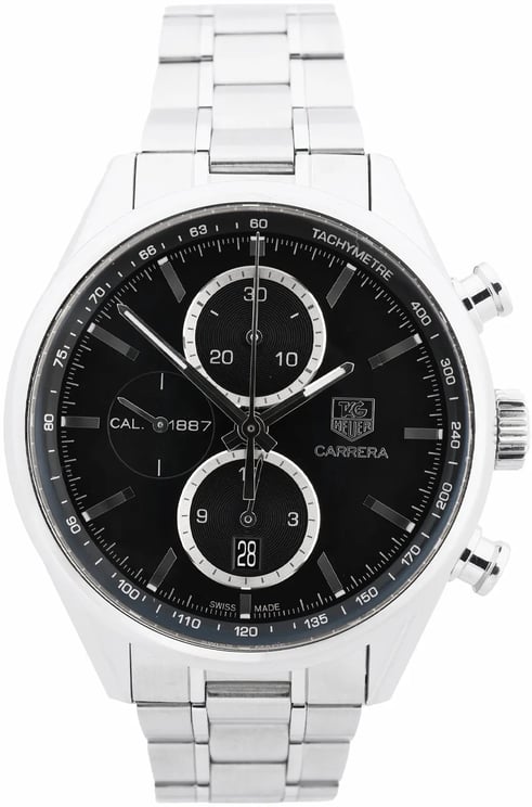 Tag Heuer TAG Heuer Carrera CAR2110-4 RUA1917 SS AT Watch with Black Dial