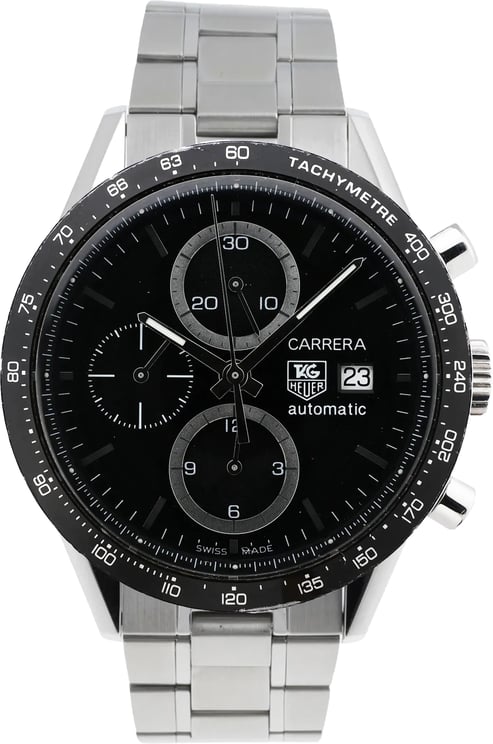 Tag Heuer TAG Heuer Carrera CV2010 GL7734 SS AT Watch with Black Dial