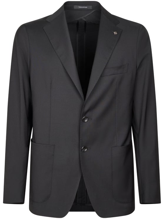 Tagliatore Tailored Virgin Wool Blazer with Metallic Lapel Pin