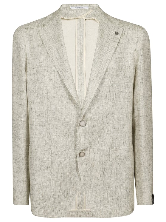 Tagliatore Beige Textured Single Breasted Jacket