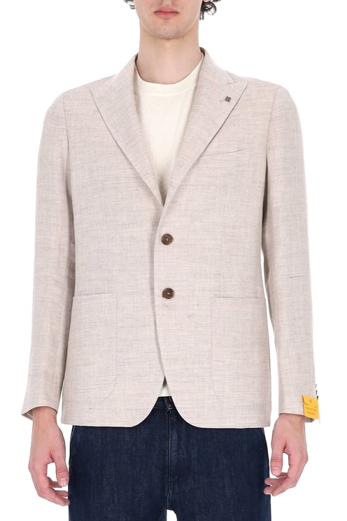 Tagliatore Montecarlo Herringbone Linen-Wool Blazer