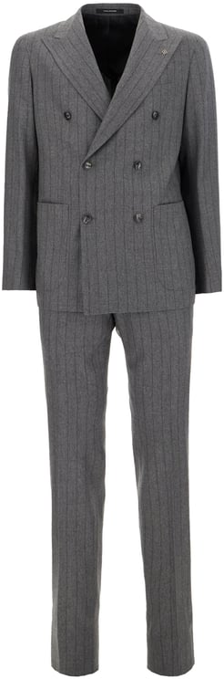 Tagliatore Tagliatore Embroidered stretch wool suit