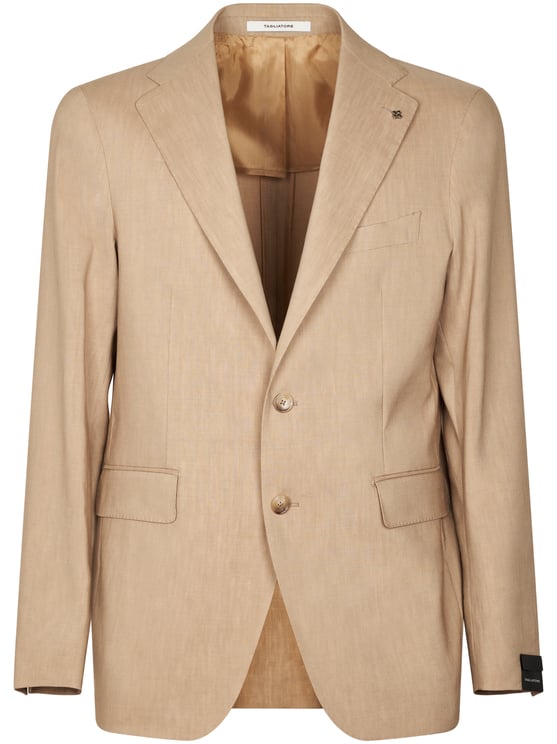 Tagliatore Beige Tailored Jacket with Two-Button Front