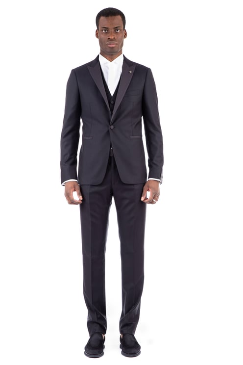 Tagliatore Wool-Silk Suit with Vest Bruce Line