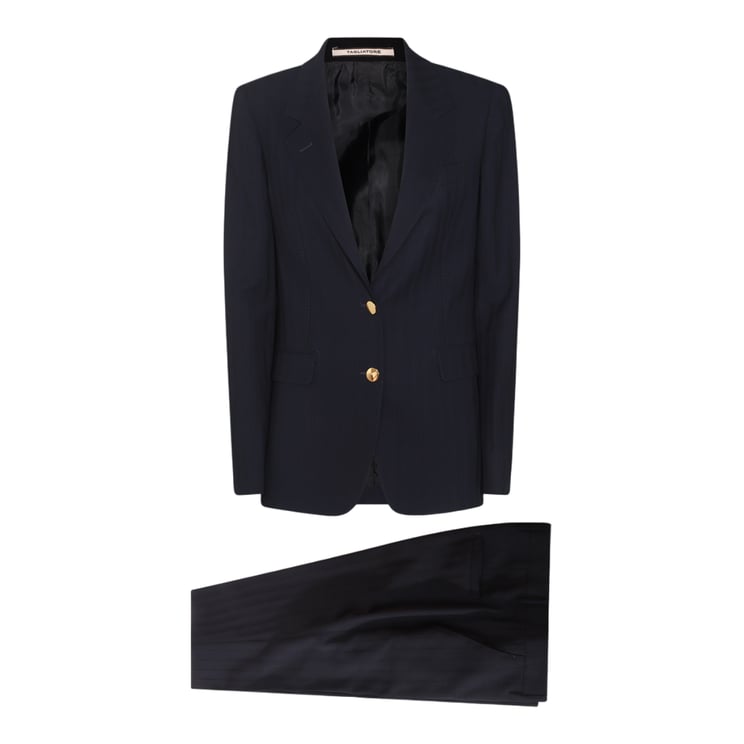 Tagliatore Tailored Black Suit With Structured Blazer And Slim-Fit Trousers