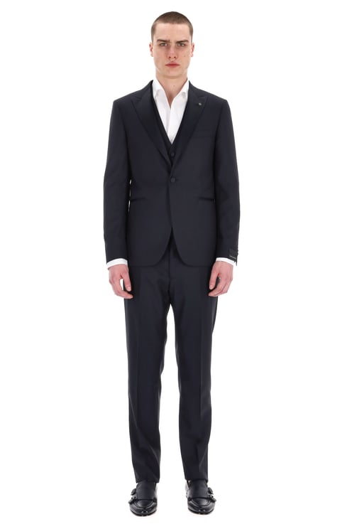 Tagliatore Bruce Line Smoking Jacket with Wool-Silk Vest