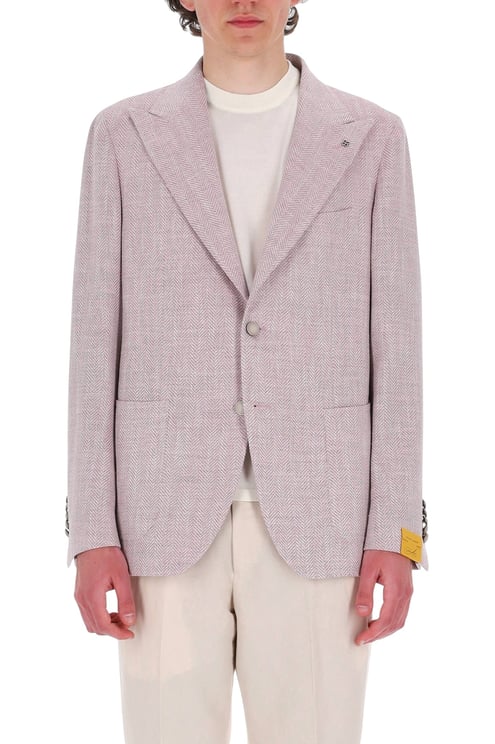 Tagliatore Pino Lerario Herringbone Wool-Linen Blazer