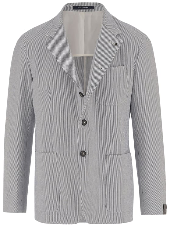 Tagliatore Multi Striped Single-Breasted Cotton-Blend Jacket