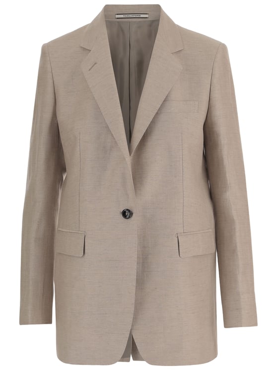 Tagliatore Linen and Cotton Blend Jacket with Lapel Collar
