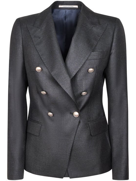 Tagliatore Double-Breasted Tailored Blazer With Metallic Accents