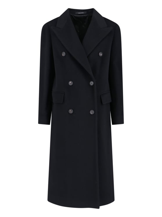 Tagliatore Black Jole Double-Breasted Cashmere Coat