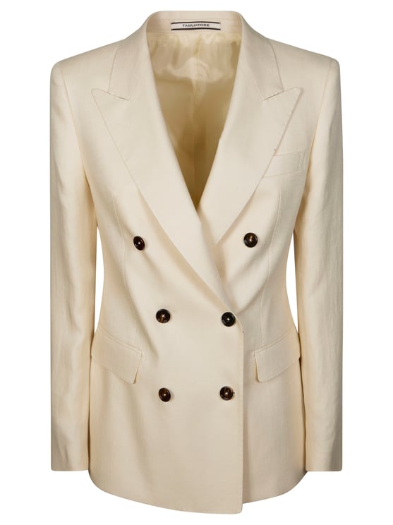 Tagliatore Structured Double Breasted Linen Blazer