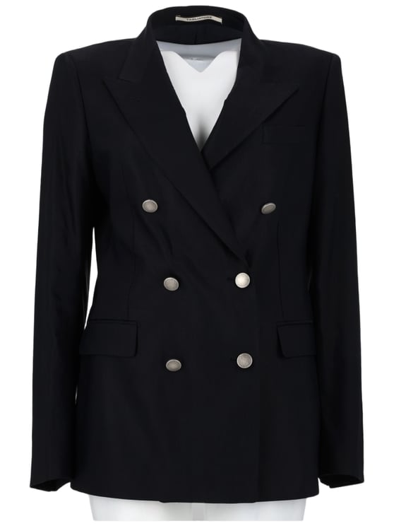 Tagliatore Tailored Double-Breasted Jacket With Metallic Accents