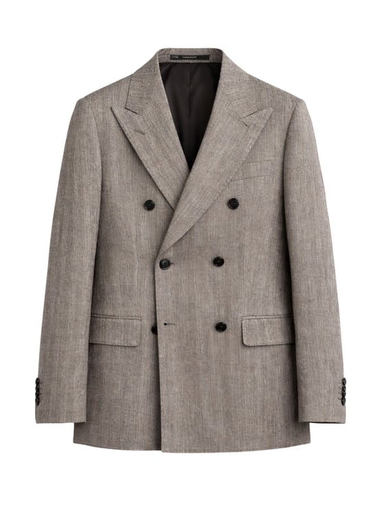 Tagliatore Brown Double Breasted Peak Lapels Blazer