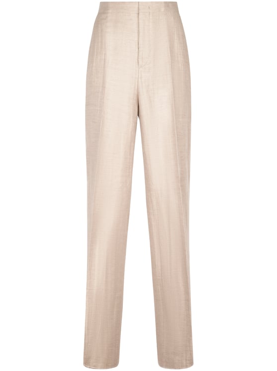 Tagliatore Straight-Leg Trousers with High Waist and Subtle Sheen