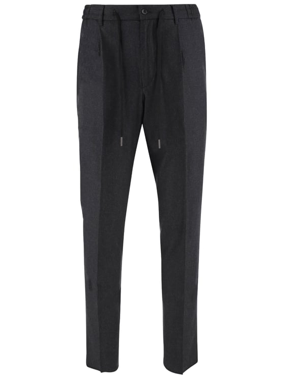 Tagliatore Tailored Stretch Wool Pants With Adjustable Waist And Structured Silhouette