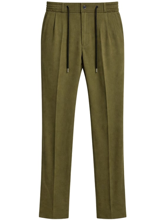 Tagliatore Olive Green Icoman Pleated Trousers