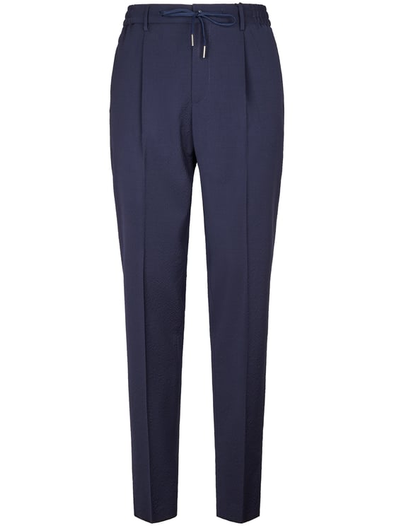 Tagliatore Tailored Blue Trousers with Textured Fabric Surface