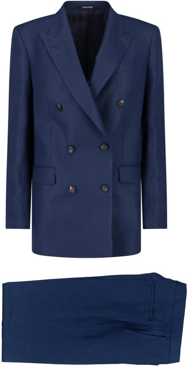 Tagliatore Navy T Jasmine Tailored Linen Suit