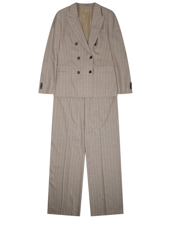 Tagliatore Wool Silk Blend Pinstripe Suit