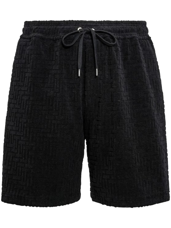 Tatras Black Textured Shorts with Adjustable Drawstring