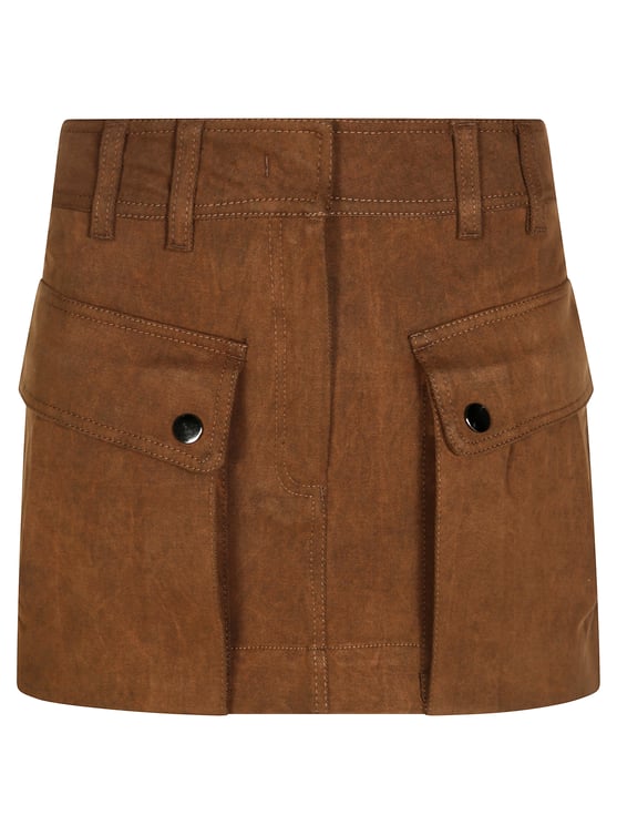 The Andamane Structured Mini Skirt in Soft Suede-Like Fabric