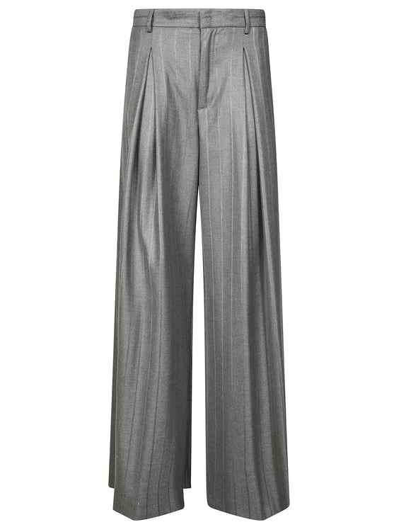 The Andamane Wide-Leg Palazzo Pants with Vertical Pinstripes