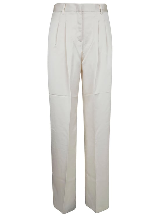The Andamane High-Waisted Satin Trousers with Tailored Silhouette