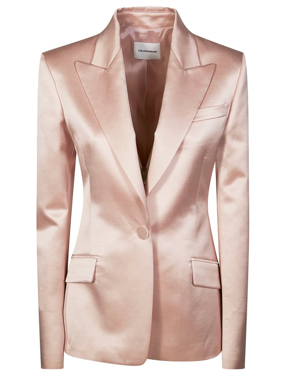The Andamane Lustrous Single Button Notched Lapel Blazer