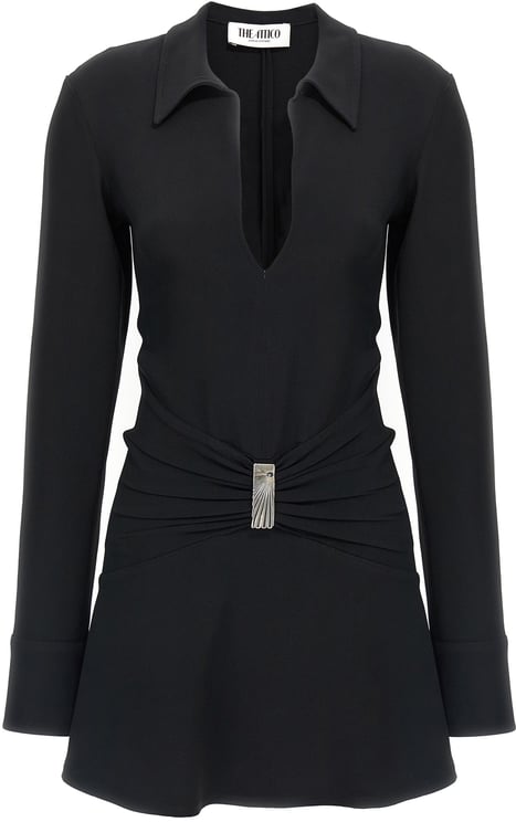 The Attico The Attico Black Marabou Short Dress