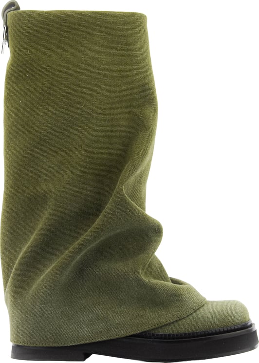 The Attico Robin Boots Green Canvas