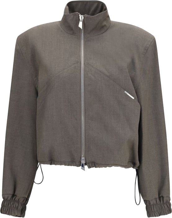 The Attico The Attico Brown Wool Oves Aries Bomber