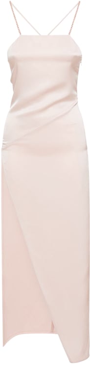 The Attico Long pink elegant dress with asymmetric hem