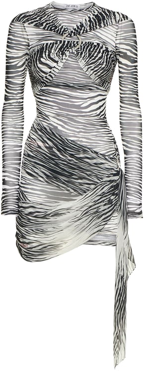 The Attico Fitted draped dress with elegant long sleeves