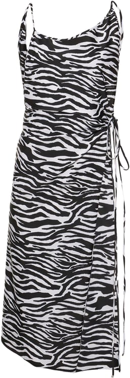 The Attico Long animal print dress in white and black elegant