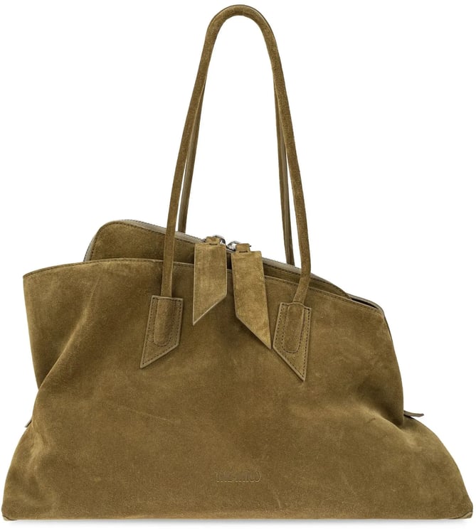 The Attico La Passeggiata Top Handle Suede Khaki