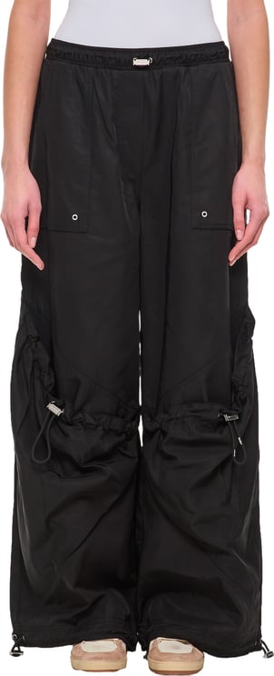 The Attico Oversized Nylon Trousers With Utility Pockets And Adjustable Hem